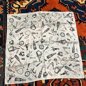 Vintage Echo New Years motif 100% Silk Scarf
